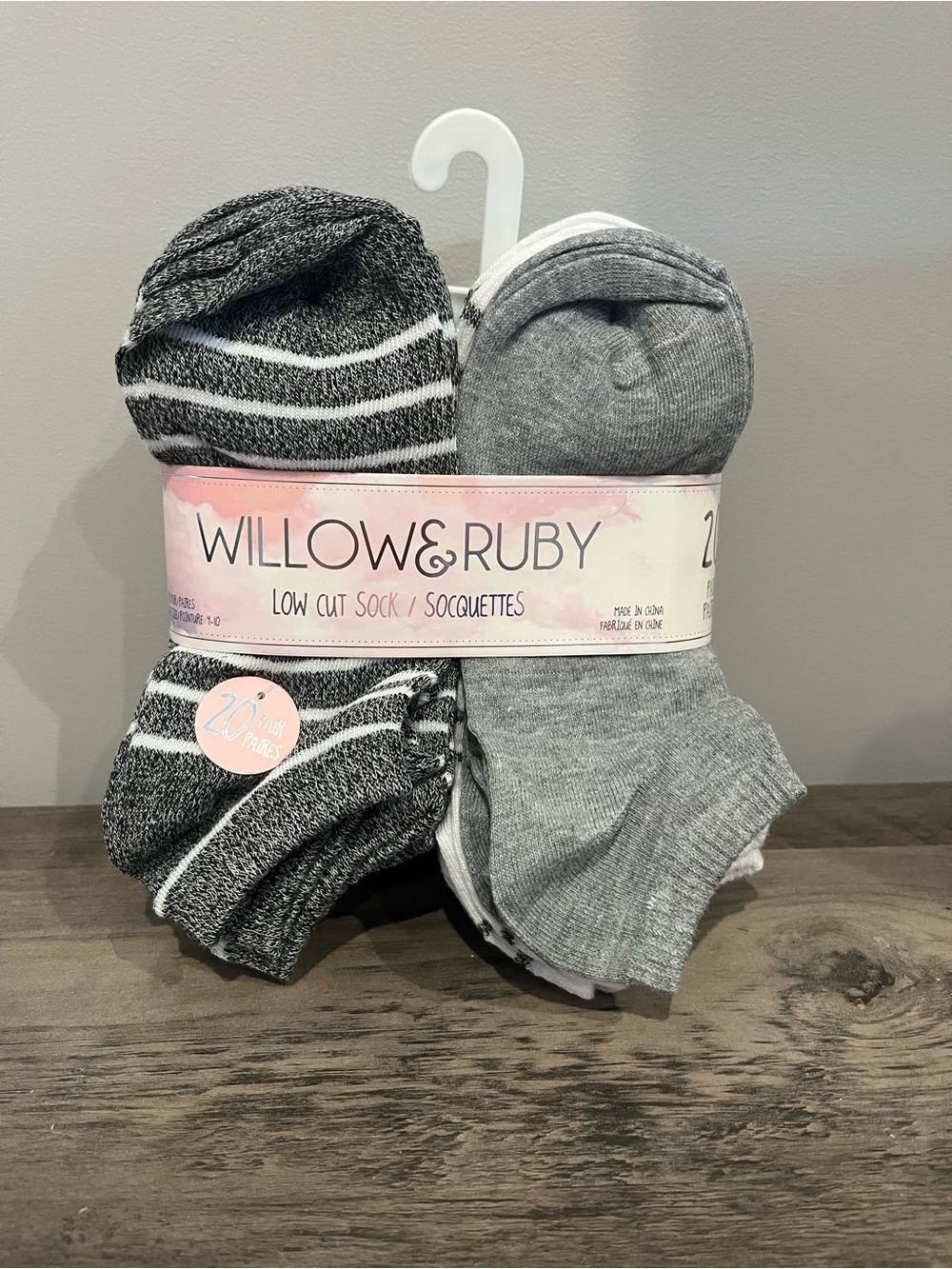 Women's Low Cut Socks - Gray Striped & Solid (20 pack)